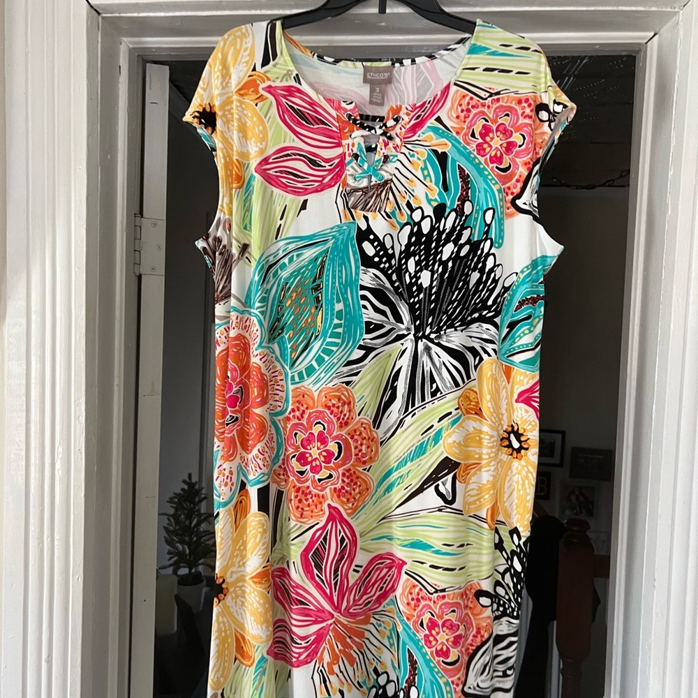 Colorful Floral Print Dress